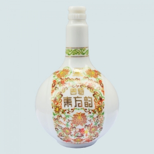 淄博乳白烤花陶瓷瓶