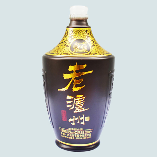 烤花乳白玻璃酒瓶